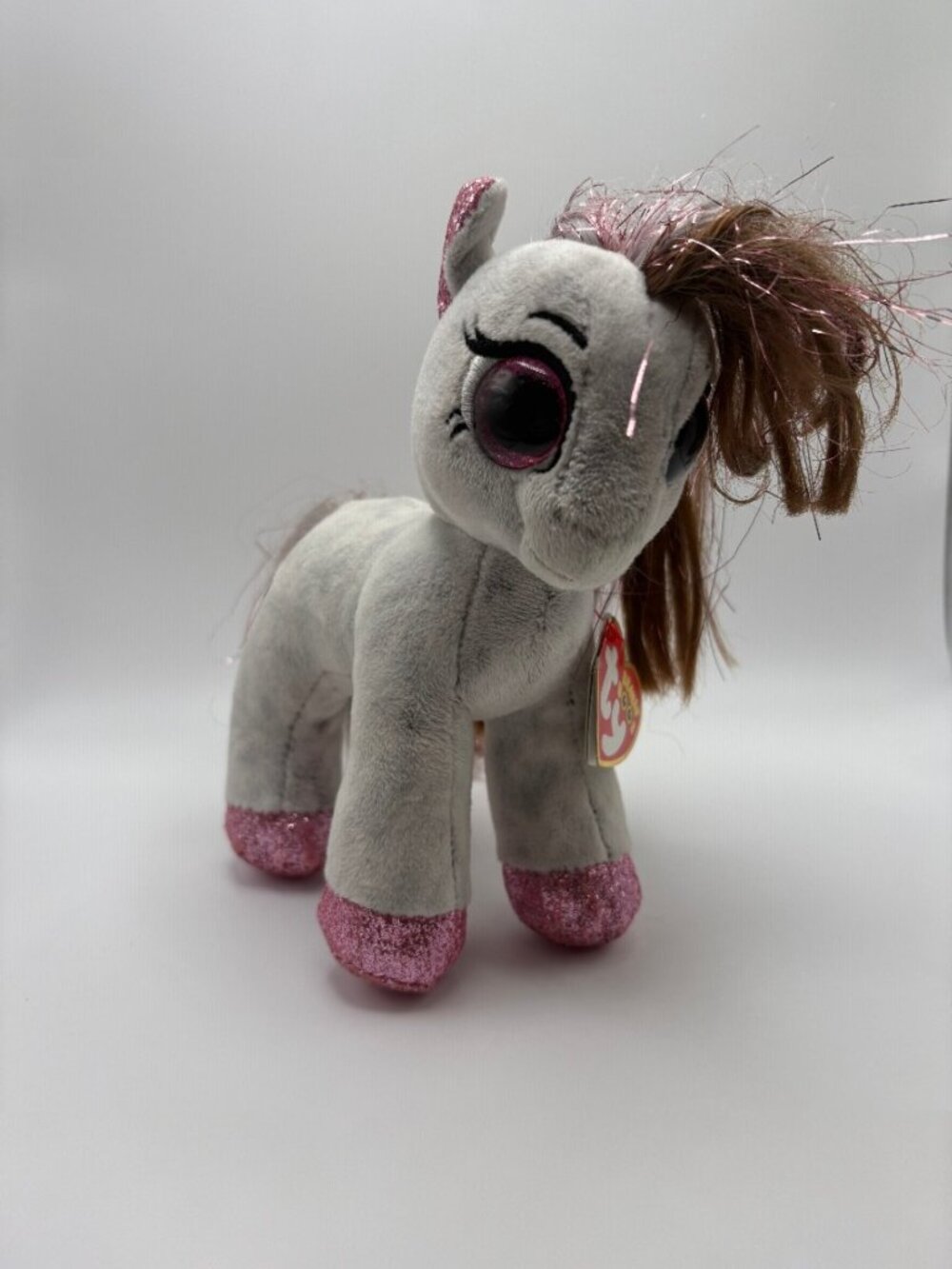 My Little Pony Style TY Beanie Boos Cinnamon 6.5in Grey/Pink Sparkle(SKU: 551TO)